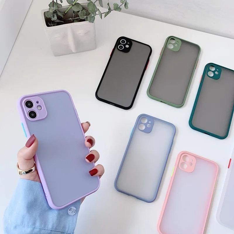 Matte Phone Case For iPhone 17 16 14 13 12Pro Max Luxury Soft Silicone Shockproof Case For iPhone 15Pro Bumper Transparent Cover