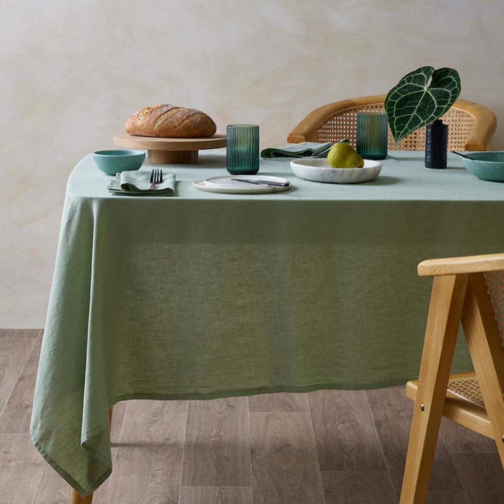 Natural Fabric Tablecloth,100% Pure Linen Solid Color Table Cover,For Kitchen Dining Room Party Holiday Tabletop Decoration