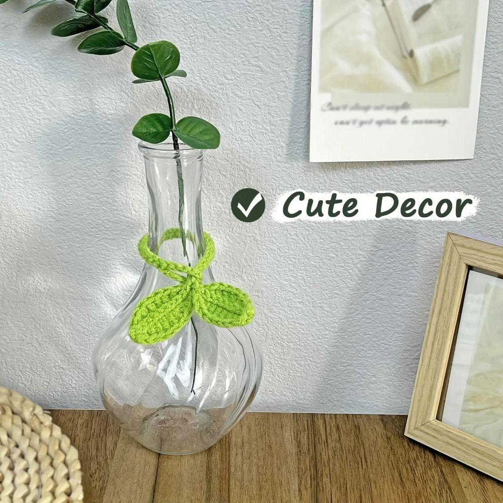 Crochet Leaf Bud Headphone Decor Versatile Cable Tie New Crochet Leaf Sprout
