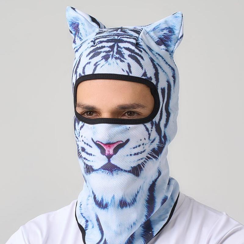 Funny Beanies Hats 3D Cat Animal Ski Balaclava for Men Women Ski Mask Caps with Ears Music Festivals Raves Ski Halloween Gifts