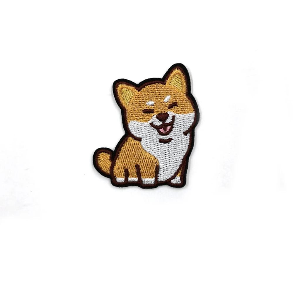 Aufnäher Tier Corgi Dackel Corgi Abzeichen Aufbügler für Kleidung Aufnäher Kleidung Stickerei Nähen Stoff Hundemuster Applikationen