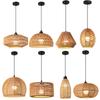 Rattan Chandelier Light Led Light Vintage Zen Style Hanging Light Pendant Lamp for Home Room Decoration Lighting Fixture E27
