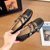 Spring 2025 new cross-band height-increasing Mary Jane single shoes ballet square head flat bottom versatile Mary Jane shoes