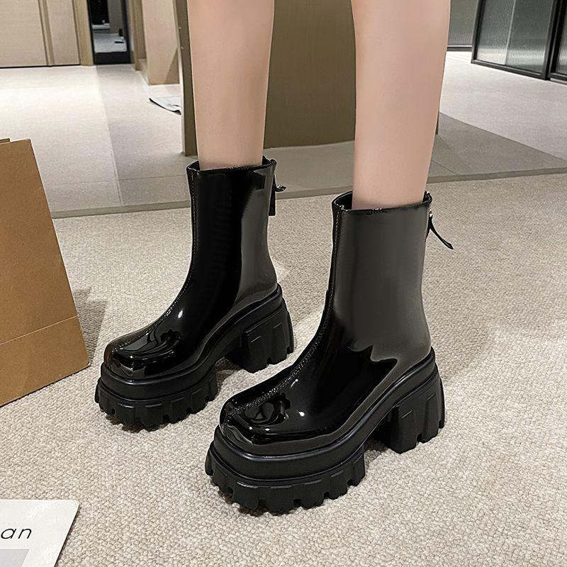Advanced American popular Martin boots 2024 spring and autumn new fried street super fire single boots thick-soled versatile black short boots