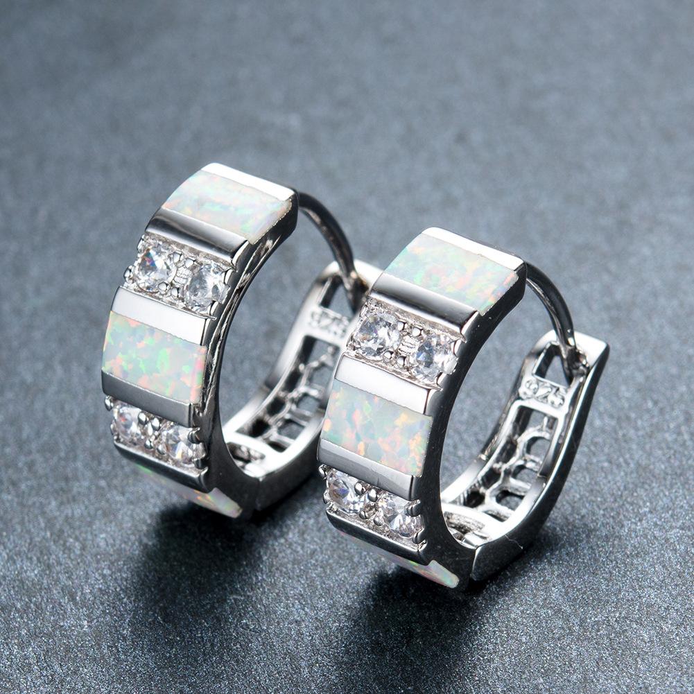 Exquisite Blue Teardrop Shaped Earrings with Exaggerated European and American Personality Diamond Studded Circle Earrings