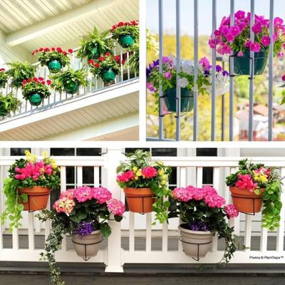 Portavasi per fiori con ringhiera per balcone Scaffale per fioriera con ringhiera galleggiante Scale verticali per interni ed esterni in metallo Staffa per supporto per clip per vaso da fiori sospeso