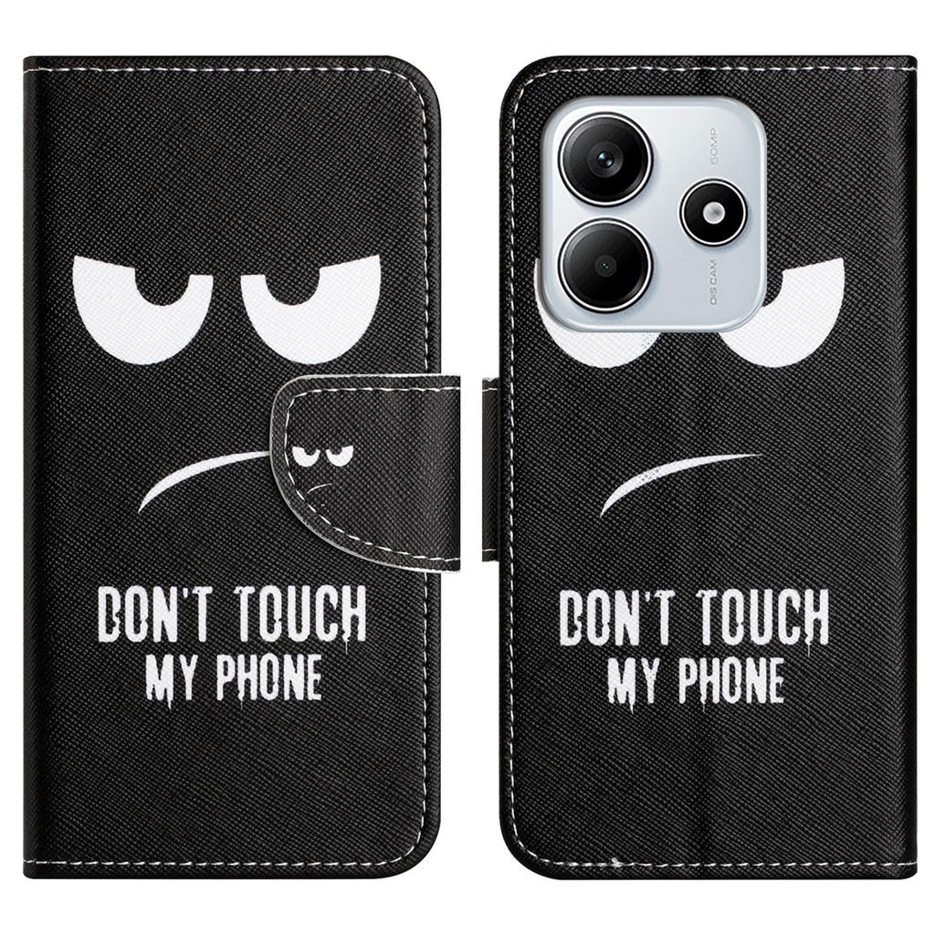 For Xiaomi Redmi Note 14 4G (164.84x78.15x8.16mm) Case Pattern Printing Cross Texture Leather Phone Cover