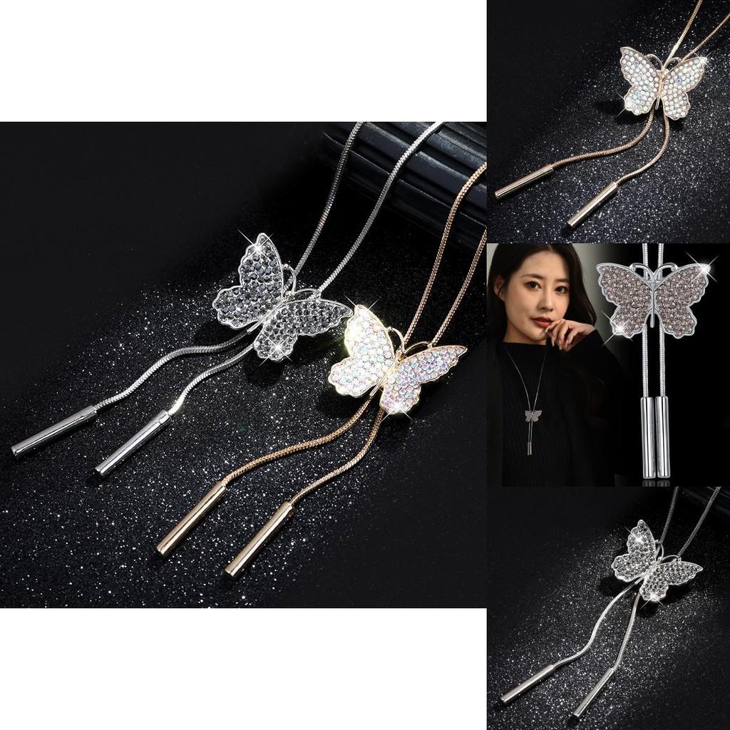 Elegant Butterfly Necklace For Women Long Fashion Sweater Chain Vintage Accessory