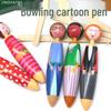 Cartoon Figure Press-Type Ballpoint Pen - Cute & Creative for Students