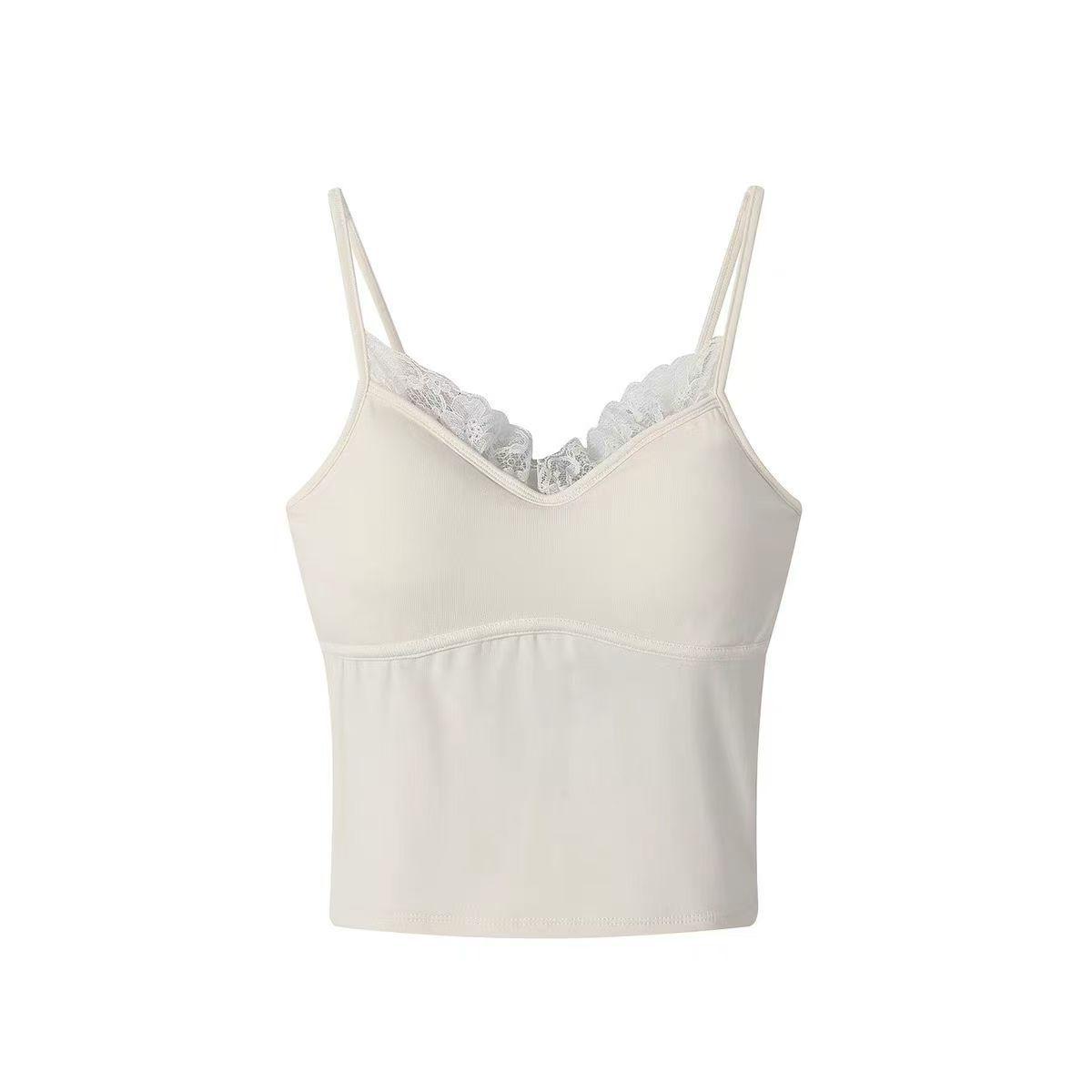 

Женская кружевная майка с V-образным вырезом, облегающая, осенне-зимнее теплое нижнее белье с начесом One Size белый/кремовый