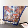 Luxury New Feather Printed Scarves Women's Silk Scarf Spring Summer Floral Hair Bands Bags Handle Ribbon Windproof Scarves