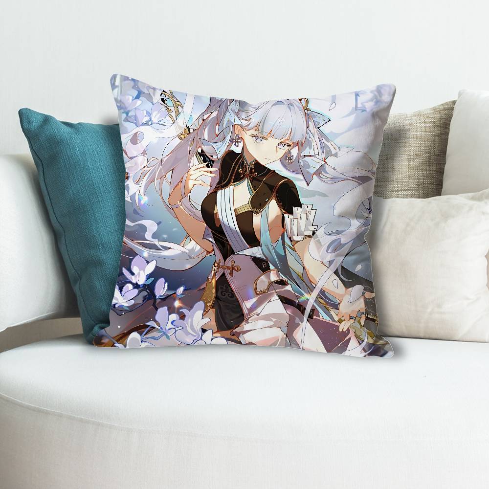JJinhsi WWuthering Waves Anime Celebrity Merchandise AllMatch Printed Pillow Case Sofa Car Office Room Decoration Protector