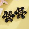 Minimalist Floral Drop Earrings With Geometric Alloy Design For Wedding And Party Wear
