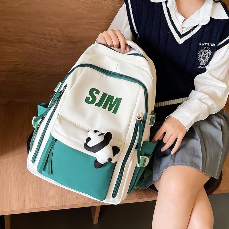 Rucksack für Studenten, modischer Color-Blocking-Rucksack mit großem Fassungsvermögen