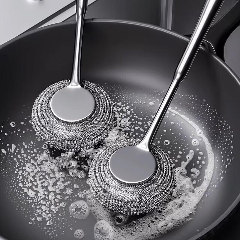 Long Handle Stainless Steel Pot Cleaning Brush