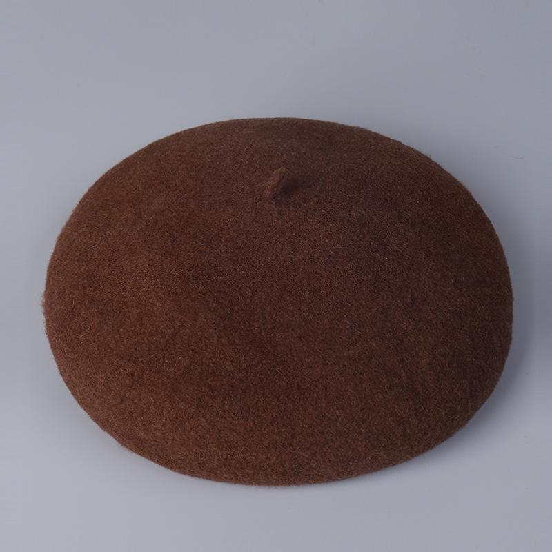 100% Australian Wool Plain Beret Cap French Minimalist British Pumpkin Hat Warm Winter Wool Painter Cap