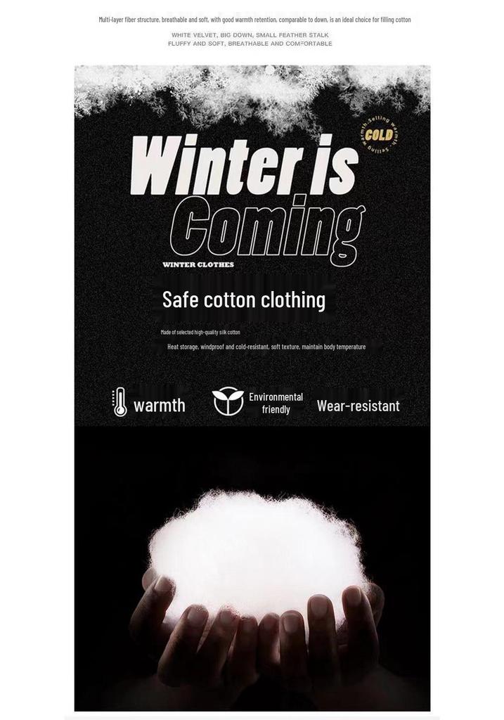 Men's 2025 Winter Cotton Jacket: Thick, Warm, Detachable Hood, Trendy Cold-Protection Outerwear