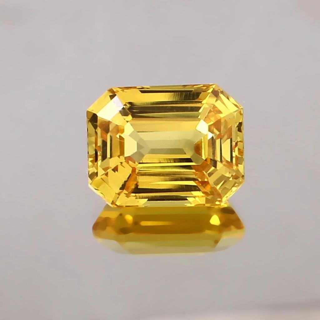 40 Ct Natural Emerald Cut Yellow Sapphire Certified AAA Loose Gemstone With Gift