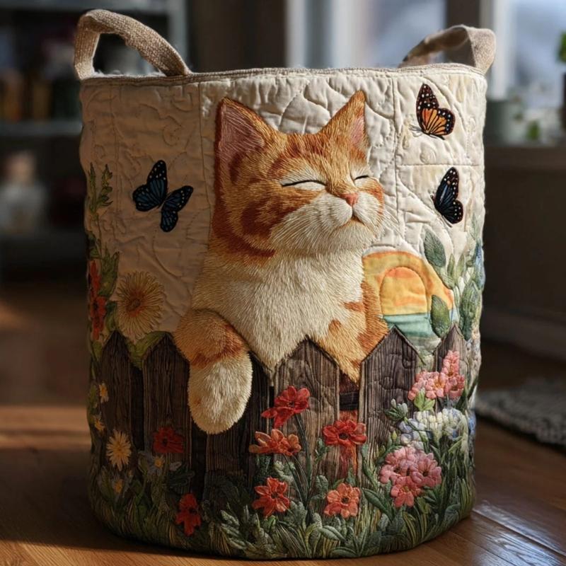 Laundry Basket With Carry Handles, Quilted Polyester Hamper for Clothes, Towels and Everyday Household Storage Needs