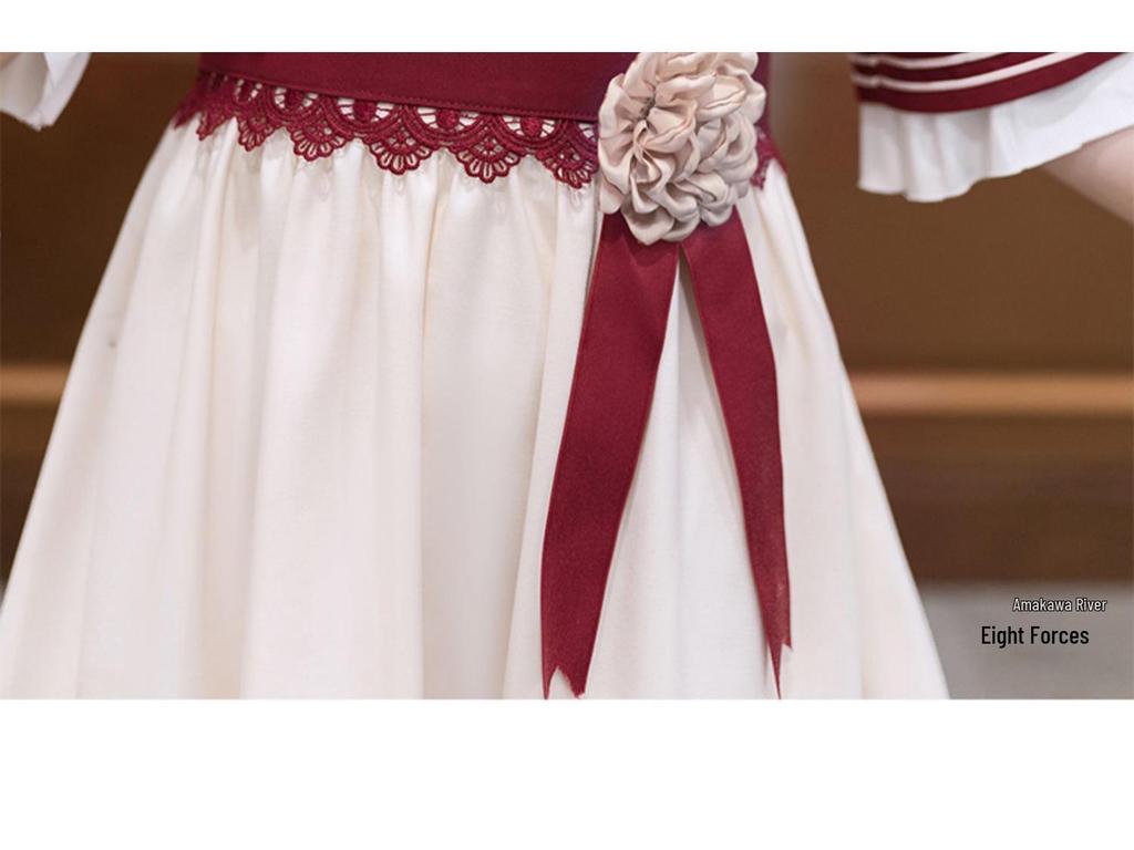 Elegant kremfarget bjørnedress i collegestil for jenter - Komplett sett