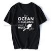Humor The Ocean Is Calling And I Must Go Short Sleeve T Shirt Unisex Funny Scuba Diver Tshirt Novelty Adult Diving Tees