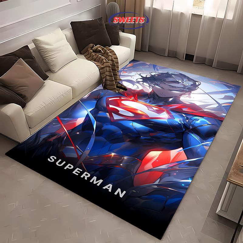 Novo Tapete do Superman! Embeleze o Espaço,Adicione Macio e Confortável,Sala de Estar Quarto Porta de Entrada Área de Escritório Pode Ser Usado Tapete