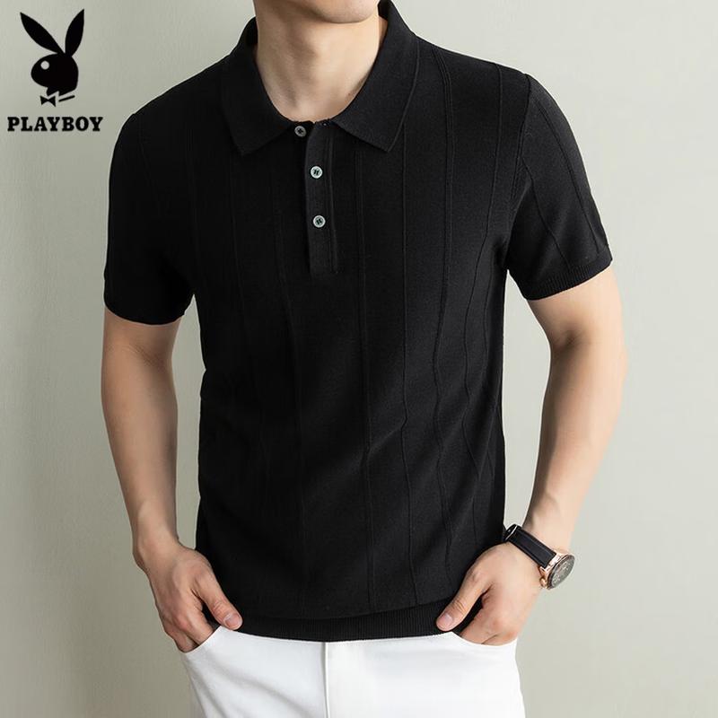 Playboy Men s Old Money Style Twisted Knit Short Sleeve T-Shirt L