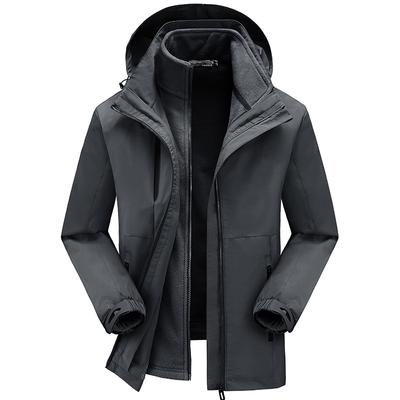 Automne et Hiver Nouveaux Hauts de Veste Décontractée d'Extérieur pour Homme Épaissis à Capuche Amovible pour Homme
