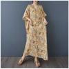 Women's Vintage Long Dress with Cotton and Linen Patterns