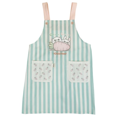 

Atelier Momo & Momo YOSISTAMP Yoshi Stamp Rabbit and Bear Apron, H-Shaped, Striped Pattern, Green, Women s, Sizes M-L, YA44008-52