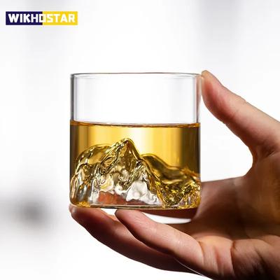 Japonský pohár na horskú whisky Krištáľové sklo Okrúhly Priehľadný Krištáľové sklo Bar Párty Nápojové sklo Vysoký Vzhľad Pohár na vodu