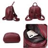 Luxury Brands Mini Backpack Women Solid Color PU Leather Shoulder Bags New Fashion Small School Bags Lady Casual Travel Rucksack