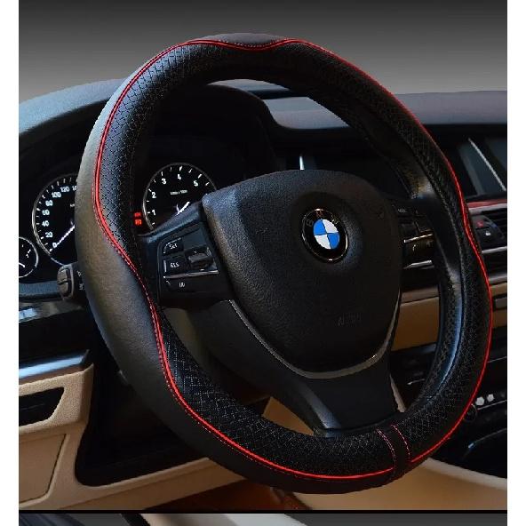 Universal 38cm Car Steering Wheel Cover Leather Braid For Steering Wheel Cowhide Car Steering Wheel Wrap