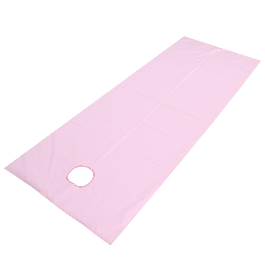 Buty Salon Bed Sheet Waterproof Oil Proof   Bed Cover with Face Brth Hole(Pink +Dark Coffee )