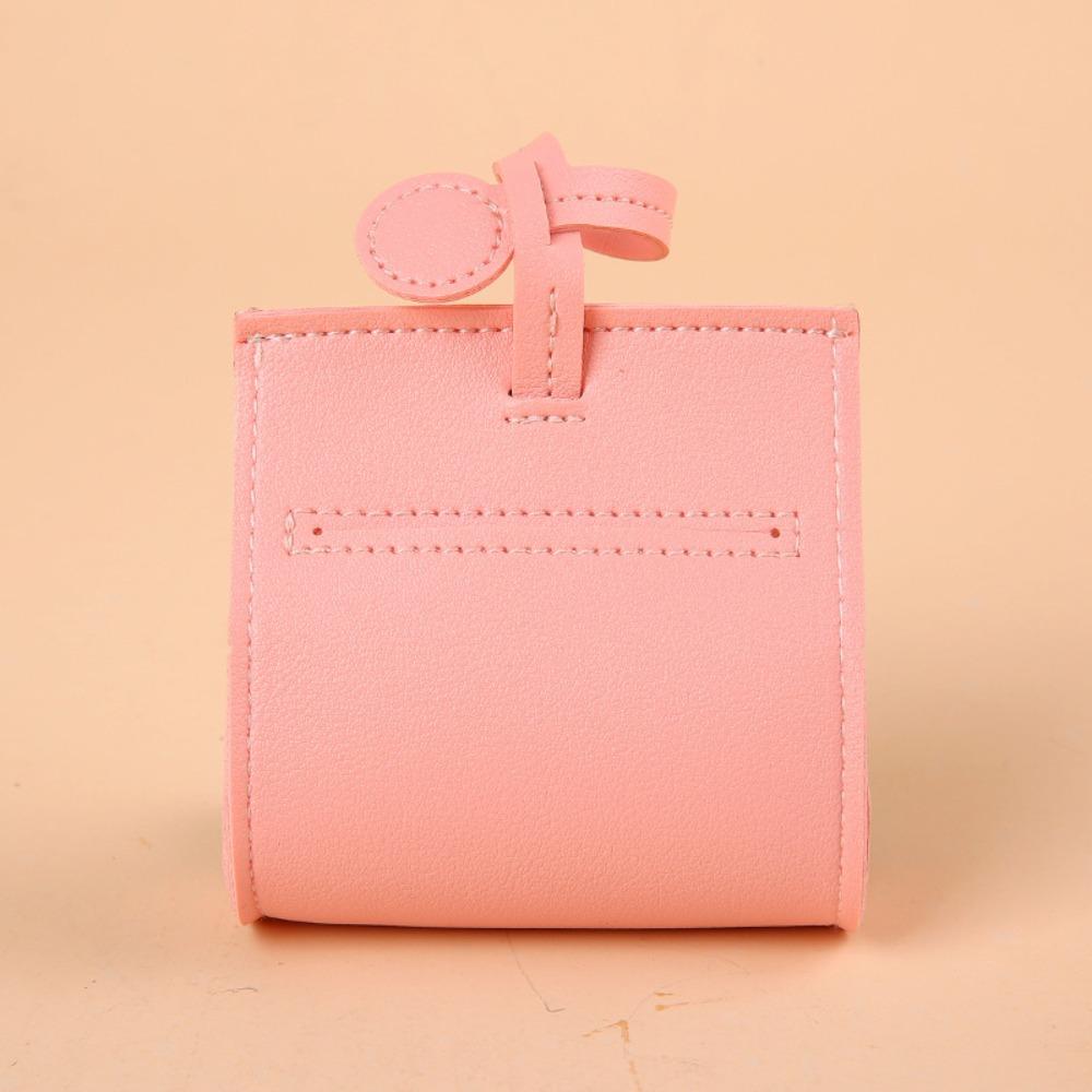 PU Leather Dog Poop Bag Dispenser Hangable Portable Dog Waste Bag Cover Solid Color Puppy Garbage Bags Holder