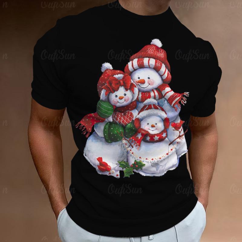 Christmas T-Shirts For Men 3d Santa Claus Printed Street Designer Short Sleeved Loose Oversized T Shirts Fashion New Tops Tees