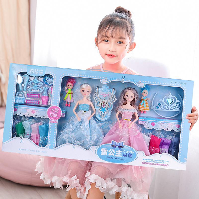Ice and snow dress-up set, girls' play house toys, birthdays, children's day gifts