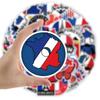 50 Cartoon French Logo Graffiti Stickers for Notebooks, Handbooks, Stationery Boxes, Guitar Handles, Waterproof Stickers