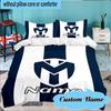 Custom Name Galactic Monterrey Crest Bedding Set 3pcs, Bedding Set Including 1pc Duvet Cover And 2pcs Pillowcases for Bedroom, Dormitory Gift