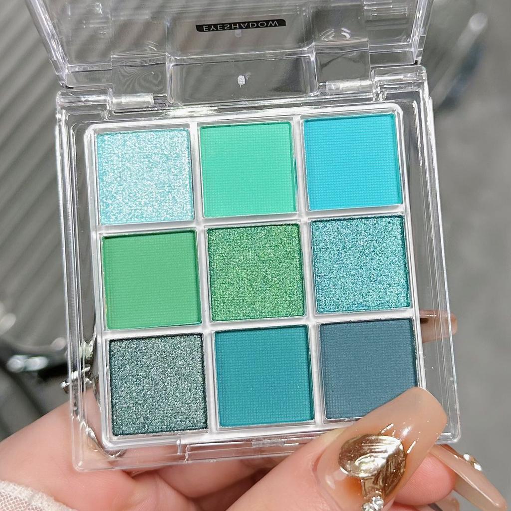 Ombretto verde 9 colori Avocado Color Stage Makeup Palette di ombretti a colori perlescenti opachi a nove quadrati