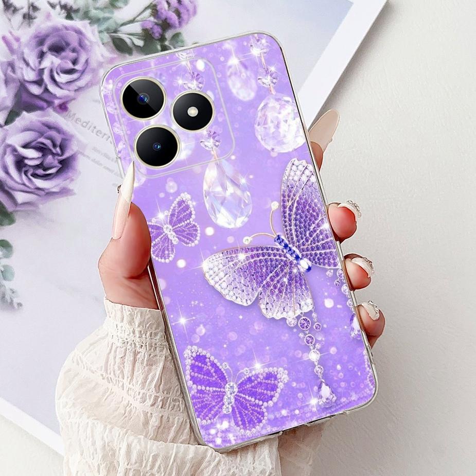 Für Realme Note 50 Hülle RMX3834 Niedliche Katze Bemalte Abdeckung Klare Silikon Weiche TPU Handyhülle Für Realme Note 50 Note50 Fundas Coque