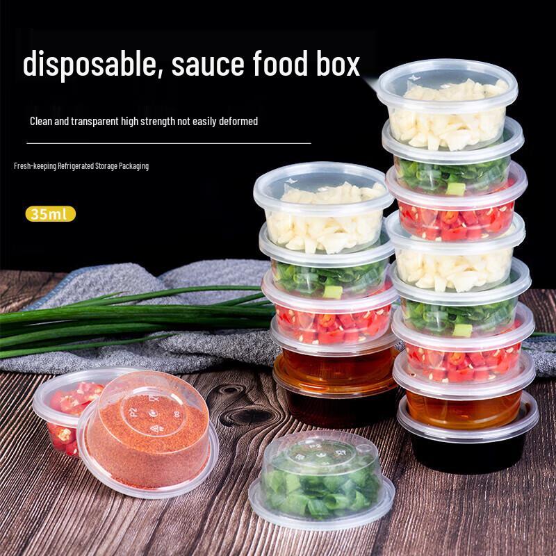 Disposable Plastic Sauce Cups with Lids