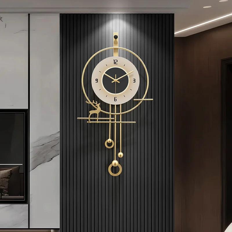 Luxury Living Room Wall Clocks Vintage Interior Bedrooms Fashion Wall Clocks Minimalist Fashion Orologio Da Parete Decoration