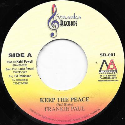 7-Zoll-Schallplatte FRANKIE PAUL / C4 (33) - Keep The Peace / I'm Sorry SR001 Senanka Records 2006 US Reggae, Ska & Dub Gebraucht