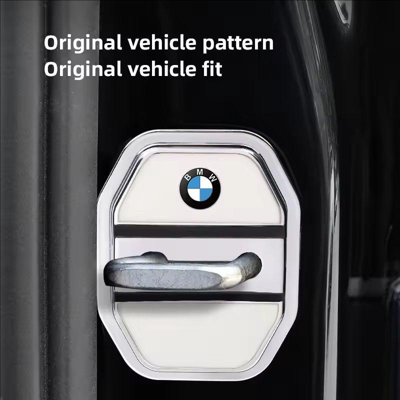 CTCE1 4Pcs Silicone Car Door Lock Buckle Protector Cover Interior Accessories Motorcycle Decal For BMW G80 G06 G07 G42 G14 G15 E46