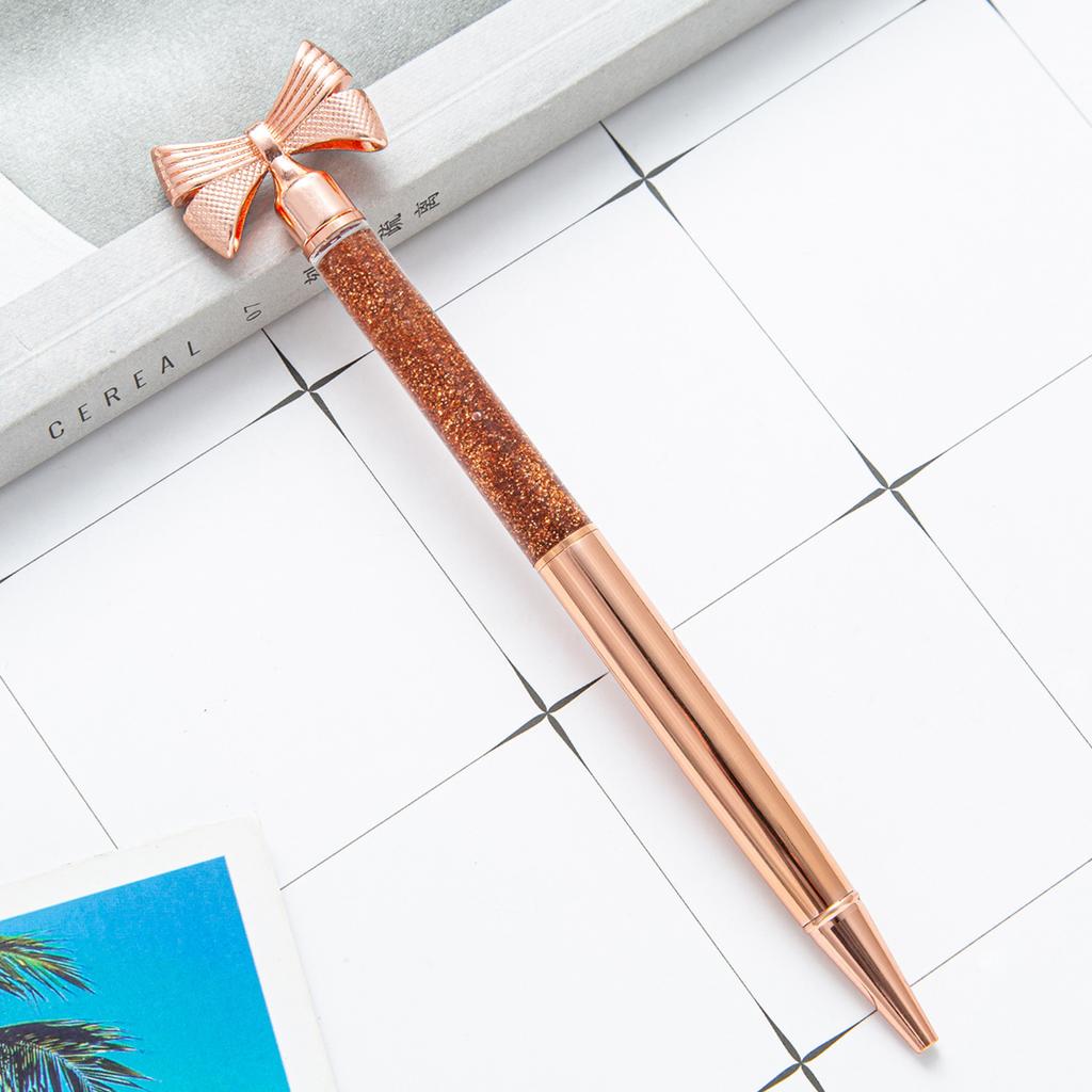 1 szt. Kawaii szkolne artykuły biurowe artykuły papiernicze uroczy łuk metalowy luksusowy wirujący ślub słodki długopis