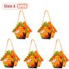 1-10PCS Children Halloween Felt Pumpkin Candy Bag Hand Carry Trick or Treat Gift Tote Party Favor Goodie Sack Cute