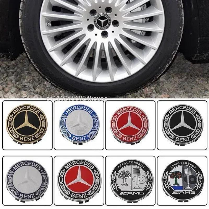 Thvjz10 2025 Hot 4 Pieces 75mm for Mercedes-Benz B/C/E/S Class A Class C200L GLC GLK CLA Car Wheel Center Hub Caps Cover Decorate Access