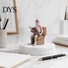 Gothic Desk Accessory Skeleton Sitting on Toilet Resin Figurine, Realistic Skull Tabletop Quirky Gift for Friends Ornament, Creative Halloween