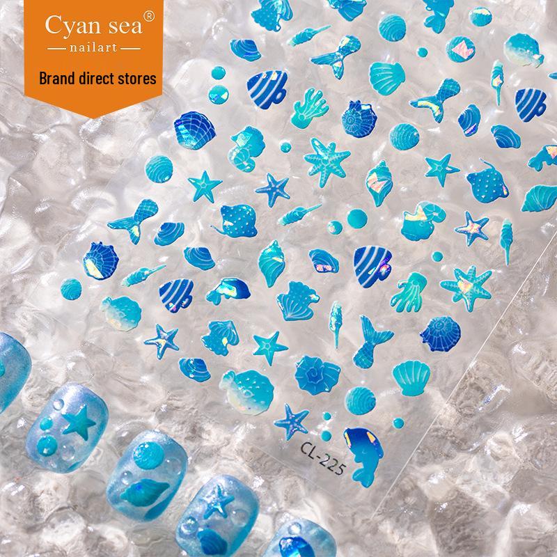 Cyansea Ocean Series Shell Shine Starfish Nail Stickers